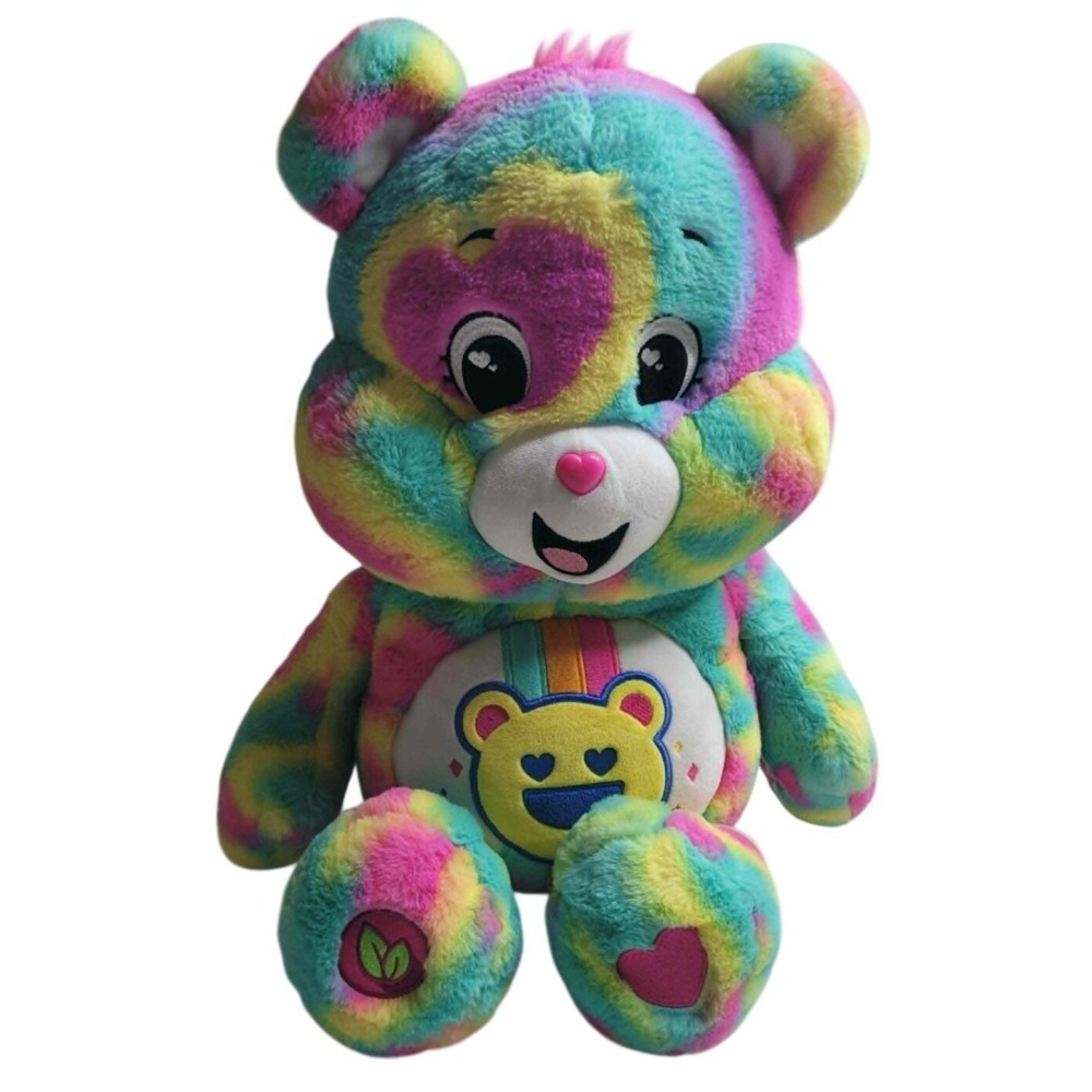 Care Bears Good Vibes 24" Jumbo Plush Smiling Bear Rainbow Stuffed Toy